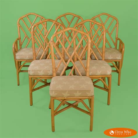 Set of 6 Fretwork Bamboo Chairs | Circa Who