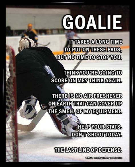 Image result for hockey goalie memes | Hockey goalie, Hockey quotes funny, Hockey