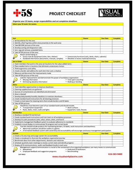 Project Management Checklist Template Free