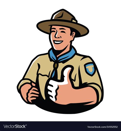 Park ranger in uniform scout camping symbol Vector Image