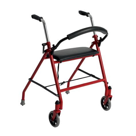 Two Wheeled Walker with Seat, Red