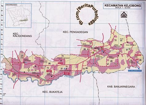 Peta Kecamatan Kejobong (Kodepos: 53392) | Download Peta Purbalingga Lengkap | Ukuran Besar dan ...