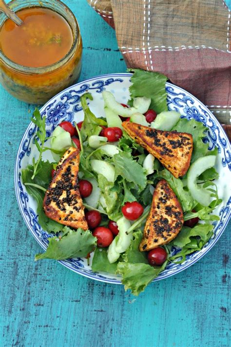 Grilled Paneer Salad with Mango Chilli Dressing - Sinamon Tales