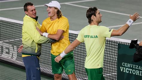 Aussies fight back to defeat France 2-1 and all but progress to Davis ...