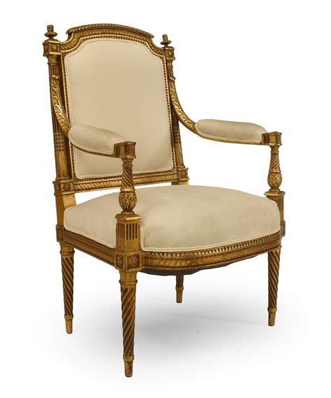 French louis xvi gilt arm chairs