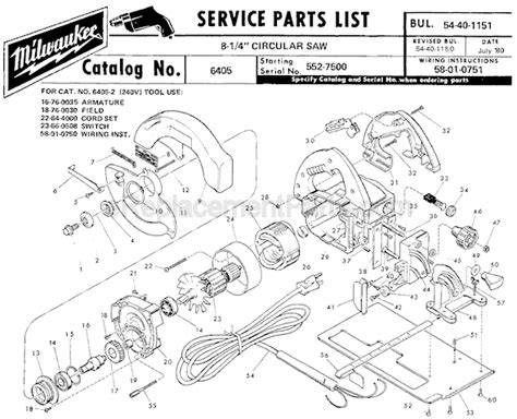 Milwaukee Circular Saw Parts List | Reviewmotors.co