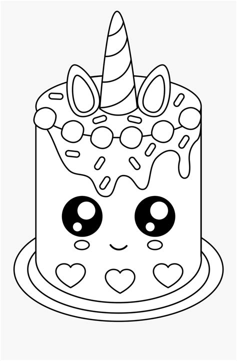 Cute Kawaii Unicorn Coloring Page Cake | Images and Photos finder