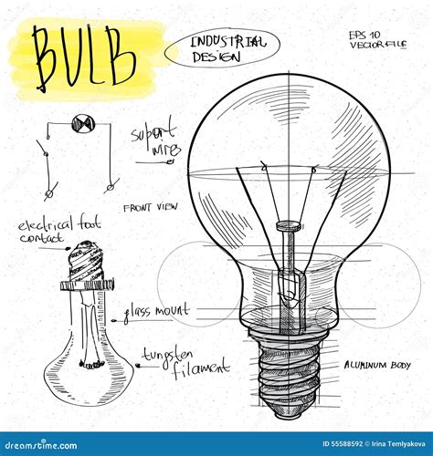 Light Bulb Technical Drawing