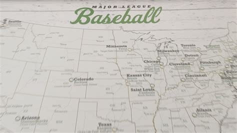 MLB Teams Map, Baseball Stadium Travel Tracker - Green Edition ...