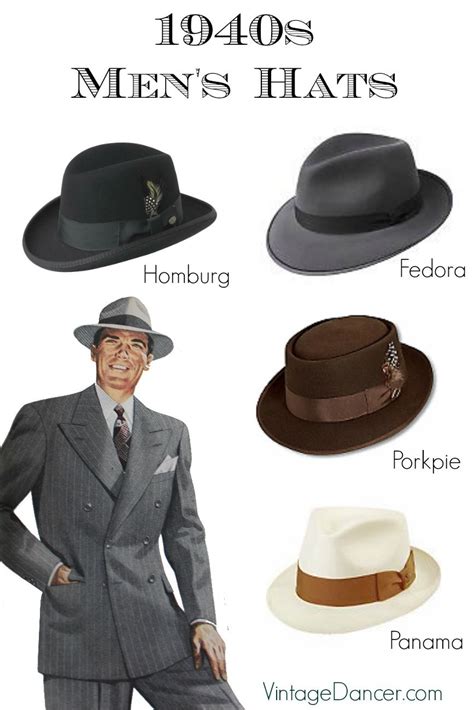 1940s Men's Hats: Vintage Styles, History, Buying Guide | Mens hats fashion, Mens hats vintage ...