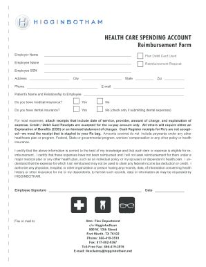 Health Care Spending Account Reimbursement Form - Fill and Sign ...