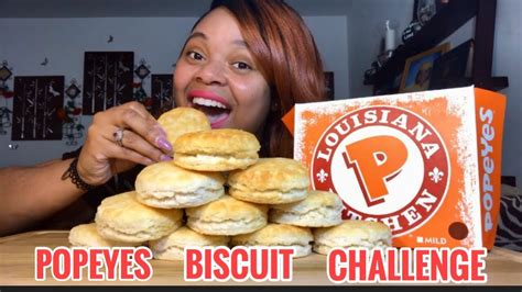 POPEYES BISCUIT CHALLENGE | EATING SHOW | CUTETEEEATS - YouTube