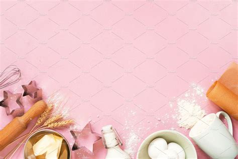 Pink baking background | High-Quality Food Images ~ Creative Market