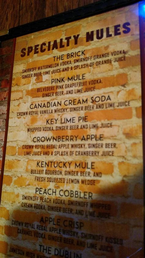 Menu at Brickhouse restaurant, Indianola