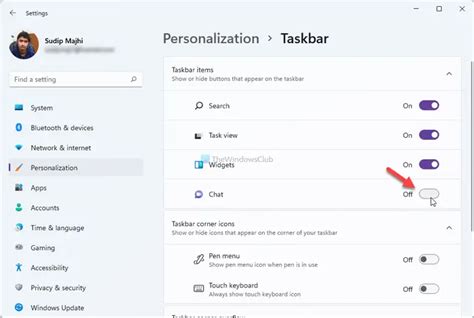 How to hide or remove Chat icon from Taskbar on Windows 11