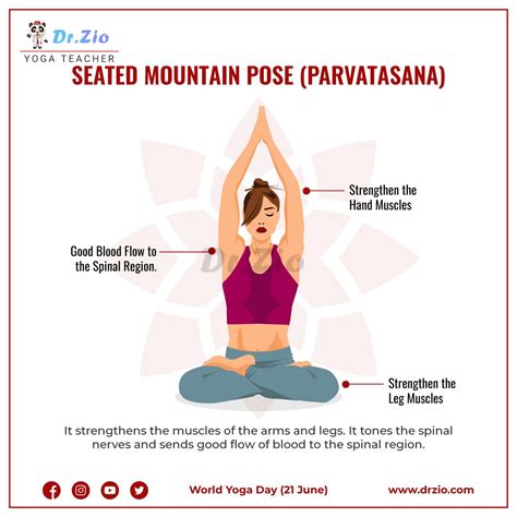 Seated Mountain Pose (Parvatasana) Yoga Pose | Yoga day, World yoga day, Learn yoga