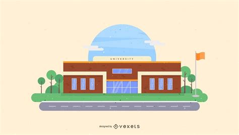 University Building Illustration Vector Download