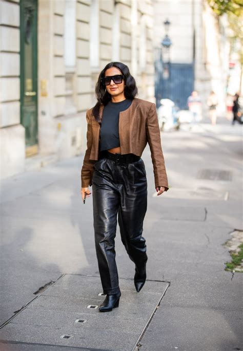 Leather Pants Outfit Idea: Leather Jacket + Crop Top | How to Wear ...