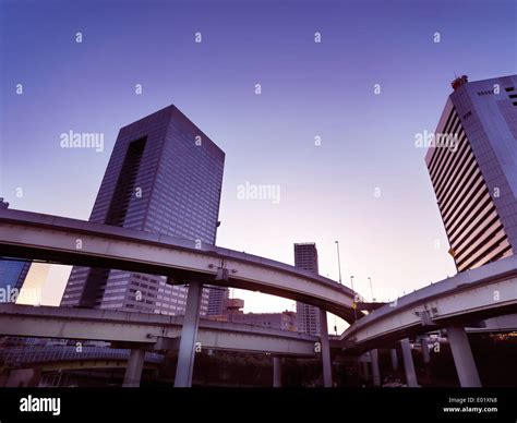 Abstract elevated highway interchange during sunset in Tokyo, Japan Stock Photo - Alamy