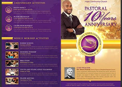 Free Pastor Anniversary Program Template