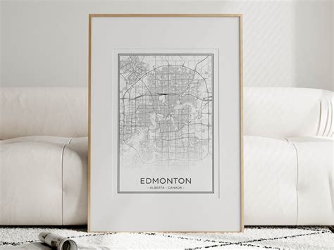 Edmonton Alberta Map Edmonton City Map Edmonton Map Print - Etsy