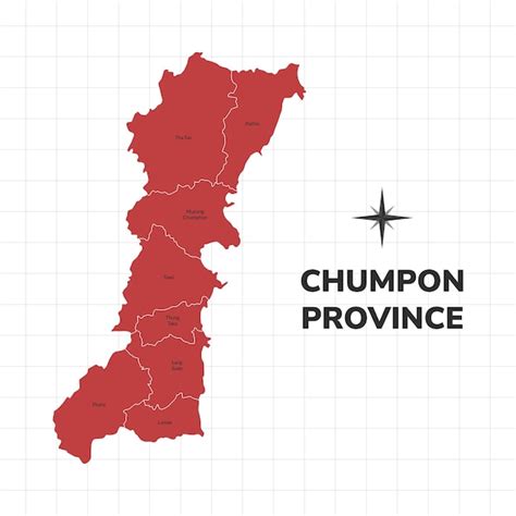 Premium Vector | Chumphon province map illustration map of the province ...