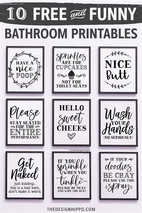 Home Interior And Gifts Free Bathroom decor printables for your home. Make funny wall art prints ...