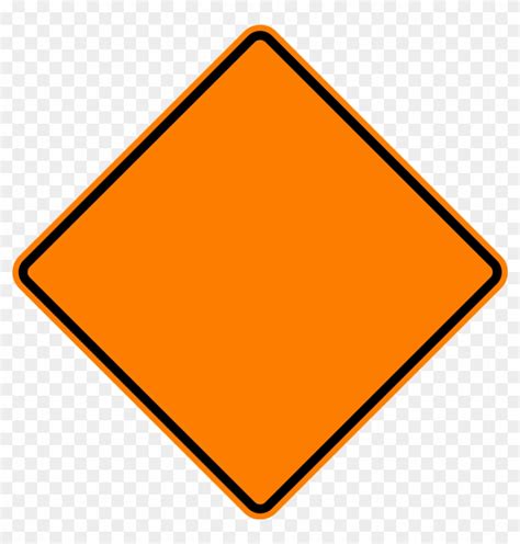 Orange Construction Sign Clip Art At Clipart - Blank Road Construction ...