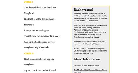 Maryland State Song Annotation