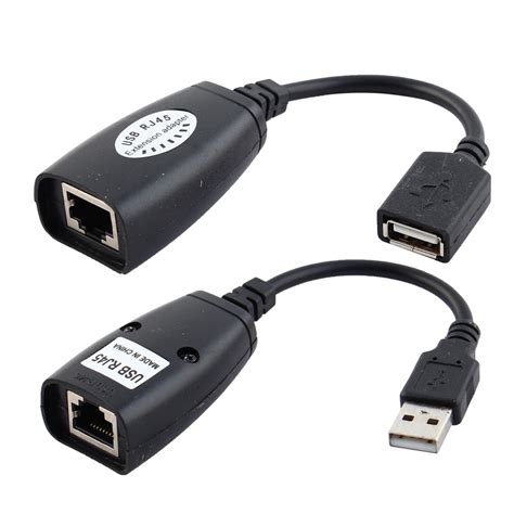 Unique Bargains USB 2.0 Male Female to RJ45 Ethernet Connector Adaptor ...