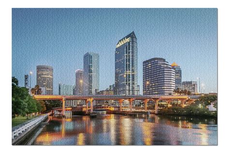 Tampa Bay, Florida - Downtown Skyline at Night 9008334 (20x30 Premium 1000 Piece Jigsaw Puzzle ...