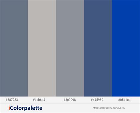 Pale Sky – Nobel – Oslo Gray – East Bay – Cobalt Color scheme ...