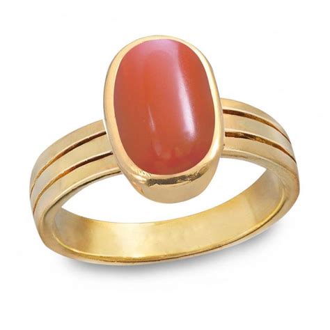 18k Gold Premium Red Coral Ring - Gleam Jewelry | White gold engagement rings vintage, Mens ...