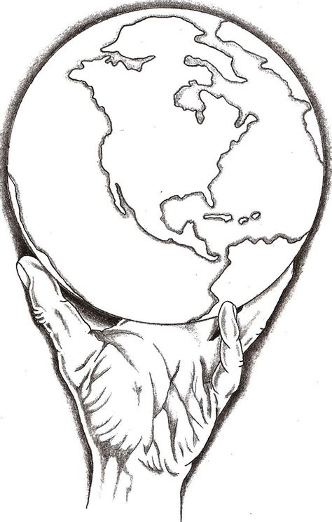 World In Hands Drawing at PaintingValley.com | Explore collection of ...