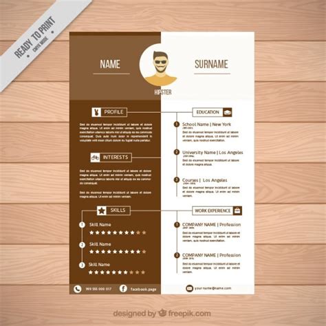 Free Vector | Brown resume template