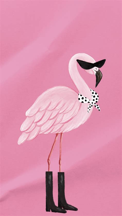 Cool flamingo iPhone wallpaper, pink | Premium Photo Illustration ...