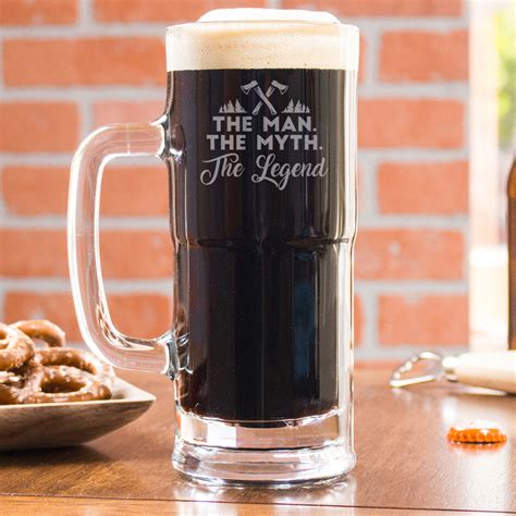 Man, Myth, Legend Engraved Beer Mug - Design: THEMAN - Everything Etched