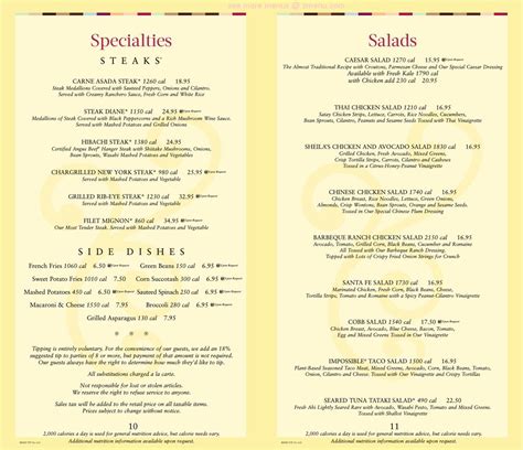 Cheesecake Factory Catering Printable Menu With Prices