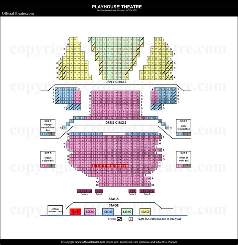 Playhouse Theatre London seat map and prices for Cabaret