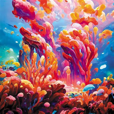 Coral Reef Watercolor Painting - Ocean - Coral Reef Underwater - Coral ...