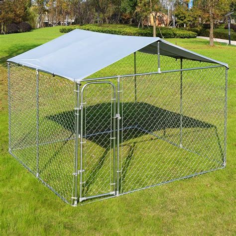 Giantex Large Pet Dog Run House Kennel Shade Cage Roof Cover Backyard ...