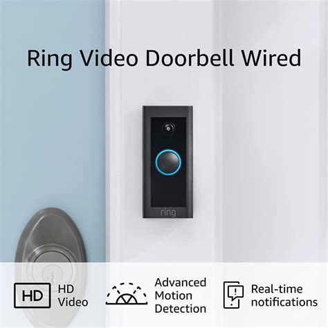 Ring Video Doorbell Wired – Convenient, essential features in a compact design, pair with Ring ...