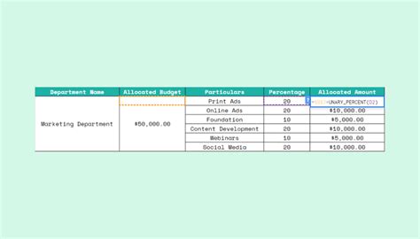 How to Use UNARY_PERCENT Function in Google Sheets [2020]