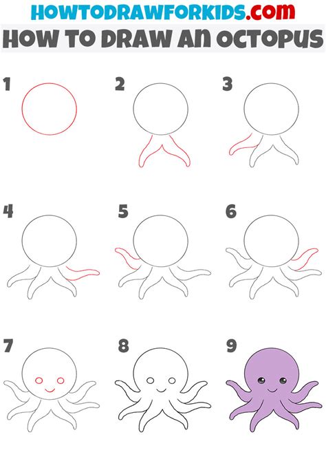 How to Draw an Octopus - Easy Drawing Tutorial For Kids