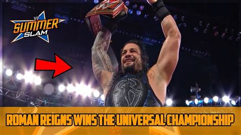 ROMAN REIGNS WINS THE UNIVERSAL CHAMPIONSHIP VS BROCK LESNAR (WWE SUMMERSLAM 2018 RESULTS) - YouTube