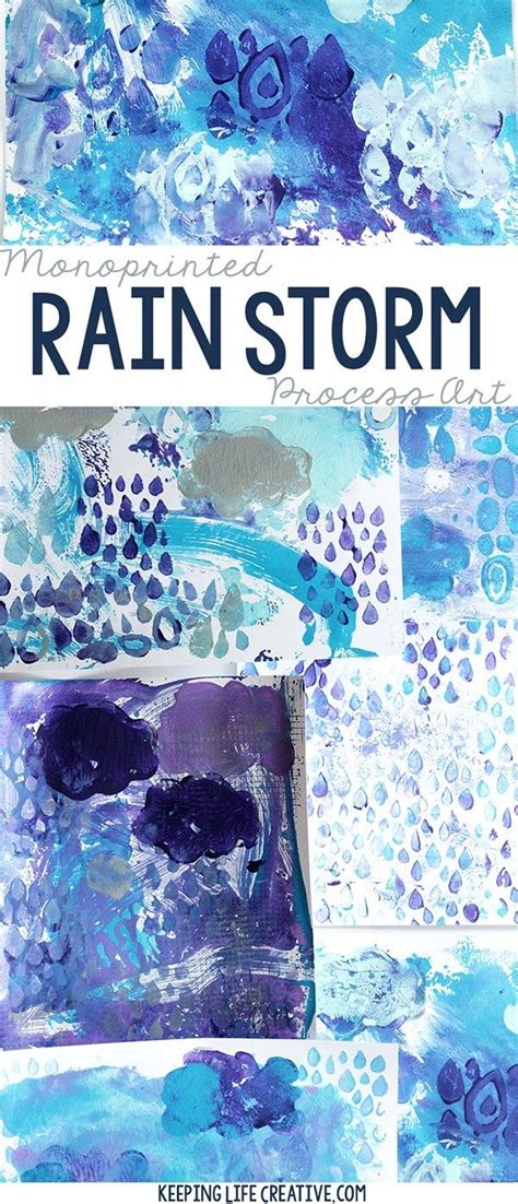 Rain Storm Art: monoprinted rain storm process art project for kids to ...