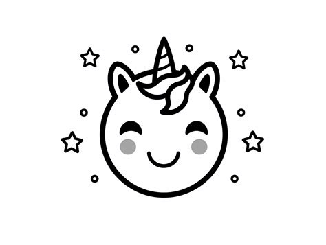 Downloadable Unicorn Emoji Art - Coloring Page