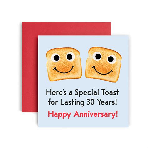 Buy Huxters 30th Anniversary Card – Here's a Toast – Funny Anniversary ...