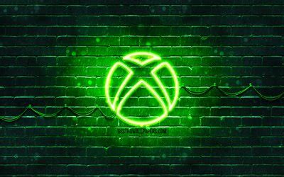 Download wallpapers Xbox green logo, 4k, green brickwall, Xbox logo, brands, Xbox neon logo ...