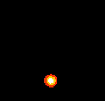 [OC] Pixel art fireball simulated in realtime using fluid dynamics ...